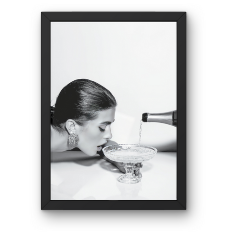 Woman Sipping Champagne Framed Print