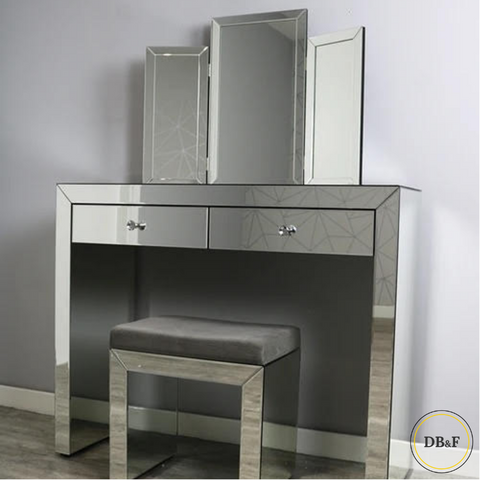 Simply Mirror Dressing Table Set - Discounted Beds & Furniture UK Ltd 