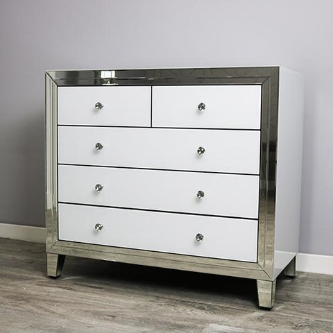 Bianco 5 Drawer Chest - Discounted Beds & Furniture UK Ltd 