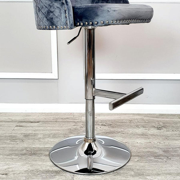Bentley Lion Quilted Bar Stool - Discounted Beds & Furniture UK Ltd 